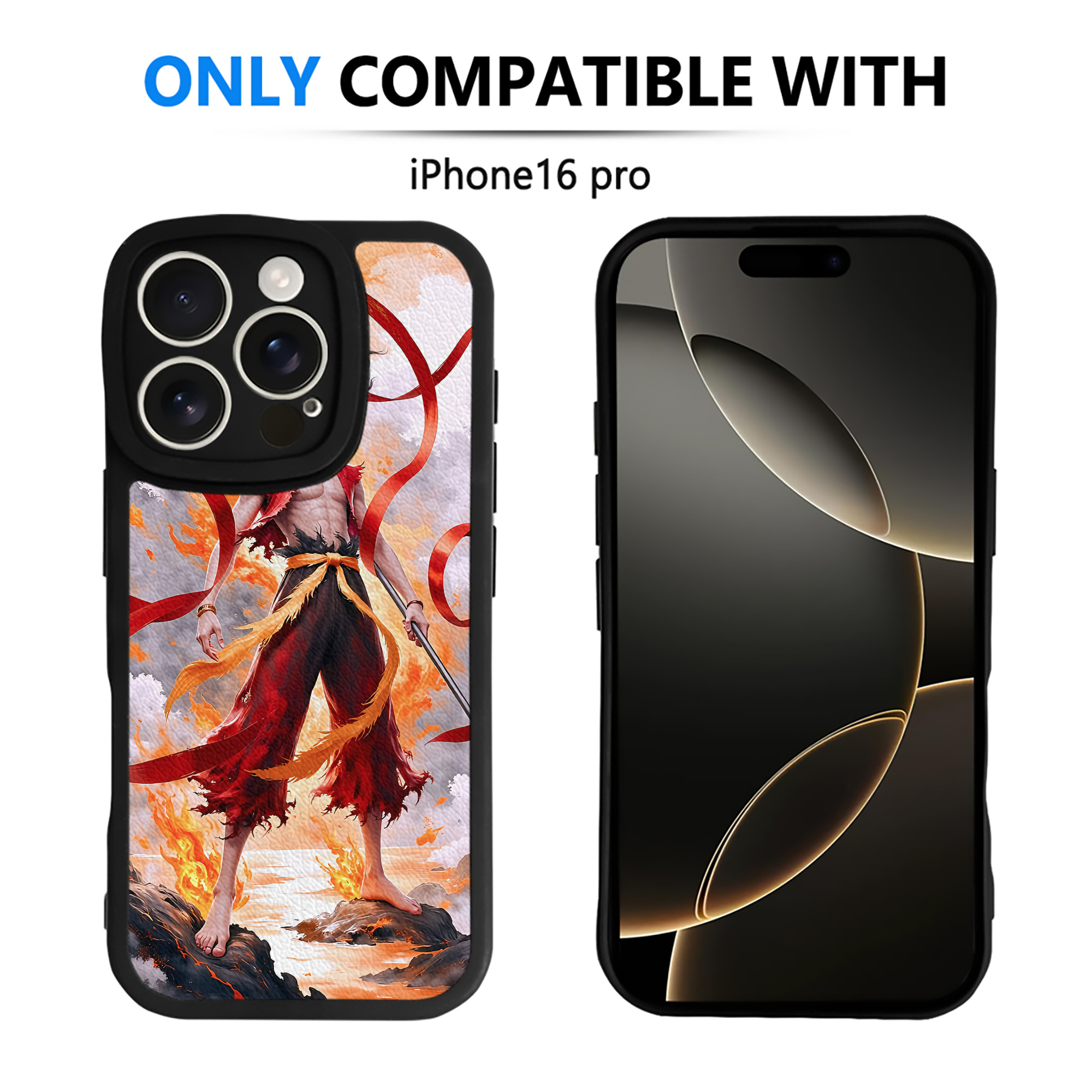 （画像用） Ne Zha 2 ナタ 魔童の大暴れ 【iPhone 16シリーズ対応】シリコンスマホケース（レザー調） 材質：シリコン